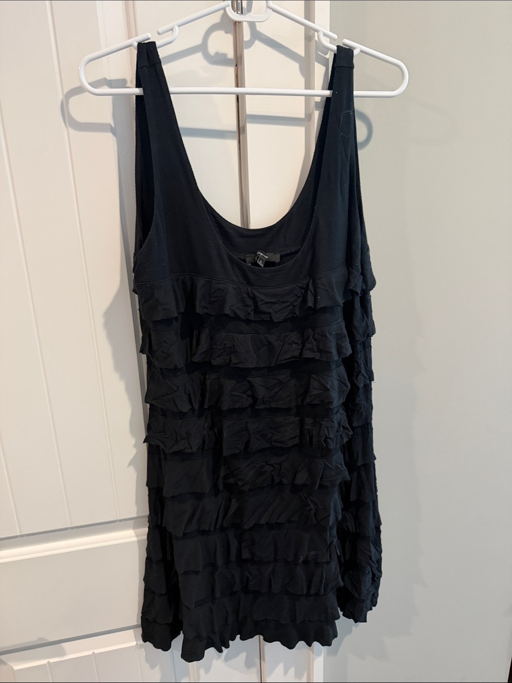 Express Black Ruffle Tier Tank Top
